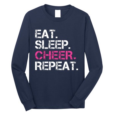 Eat Sleep Cheer Repeat Cheerleading Cheerleader Gifts Long Sleeve Shirt