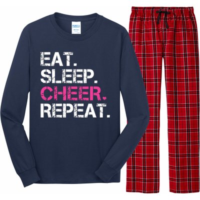 Eat Sleep Cheer Repeat Cheerleading Cheerleader Gifts Long Sleeve Pajama Set