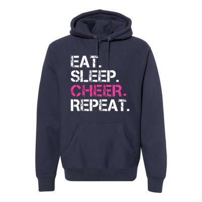 Eat Sleep Cheer Repeat Cheerleading Cheerleader Gifts Premium Hoodie