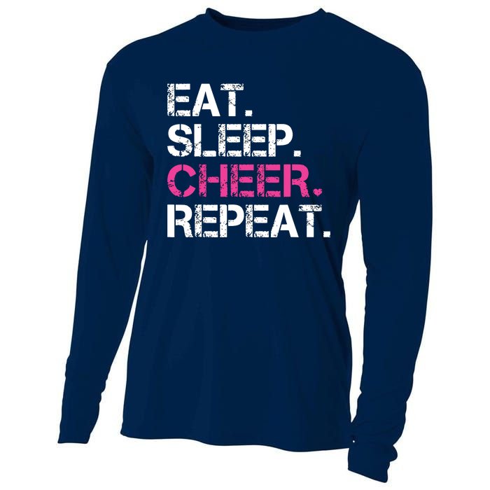 Eat Sleep Cheer Repeat Cheerleading Cheerleader Gifts Cooling Performance Long Sleeve Crew