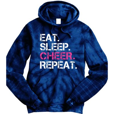 Eat Sleep Cheer Repeat Cheerleading Cheerleader Gifts Tie Dye Hoodie