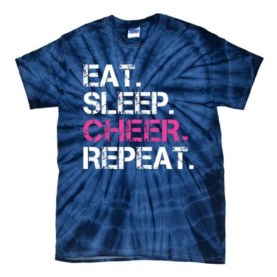 Eat Sleep Cheer Repeat Cheerleading Cheerleader Gifts Tie-Dye T-Shirt