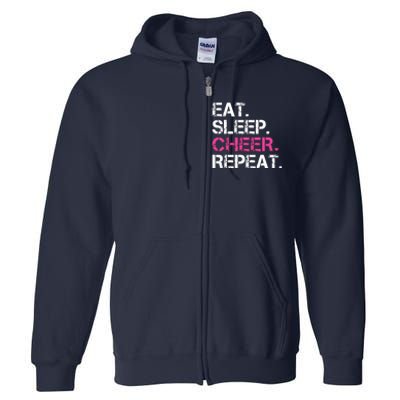 Eat Sleep Cheer Repeat Cheerleading Cheerleader Gifts Full Zip Hoodie