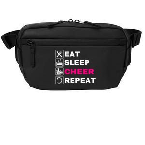 Eat Sleep Cheer Repeat, Cheerleading, Funny Cheerleader Crossbody Pack