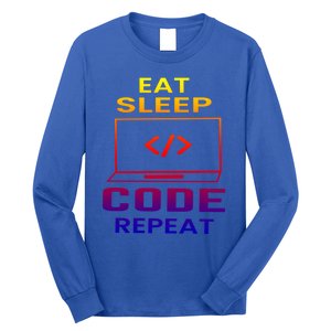 Eat Sleep Code Repeat Programmer Software Developer Coder Great Gift Long Sleeve Shirt