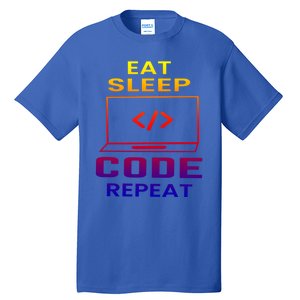 Eat Sleep Code Repeat Programmer Software Developer Coder Great Gift Tall T-Shirt