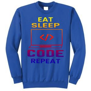 Eat Sleep Code Repeat Programmer Software Developer Coder Great Gift Tall Sweatshirt