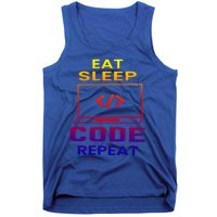 Eat Sleep Code Repeat Programmer Software Developer Coder Great Gift Tank Top