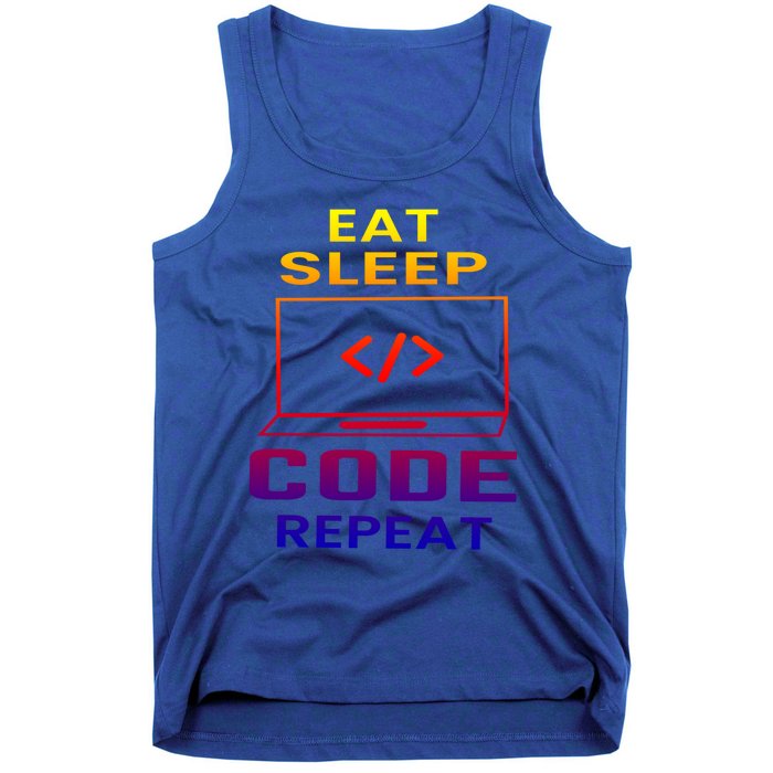 Eat Sleep Code Repeat Programmer Software Developer Coder Great Gift Tank Top