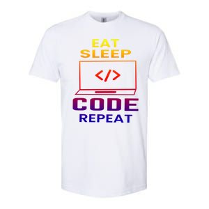 Eat Sleep Code Repeat Programmer Software Developer Coder Great Gift Softstyle CVC T-Shirt