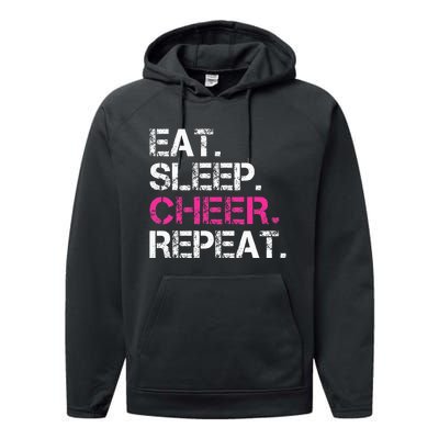 Eat Sleep Cheer Repeat Cheerleading Cheerleader Gifts Performance Fleece Hoodie