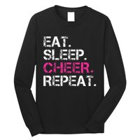 Eat Sleep Cheer Repeat Cheerleading Cheerleader Gifts Long Sleeve Shirt