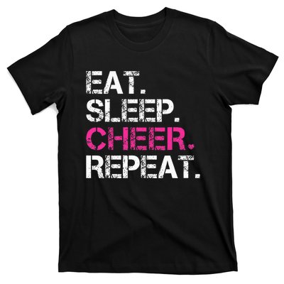 Eat Sleep Cheer Repeat Cheerleading Cheerleader Gifts T-Shirt