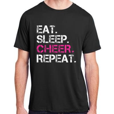 Eat Sleep Cheer Repeat Cheerleading Cheerleader Gifts Adult ChromaSoft Performance T-Shirt