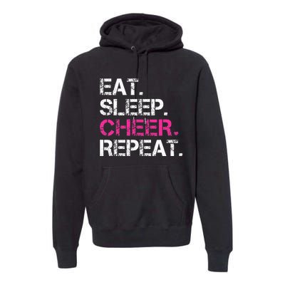 Eat Sleep Cheer Repeat Cheerleading Cheerleader Gifts Premium Hoodie