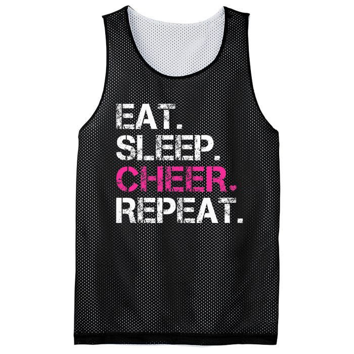 Eat Sleep Cheer Repeat Cheerleading Cheerleader Gifts Mesh Reversible Basketball Jersey Tank