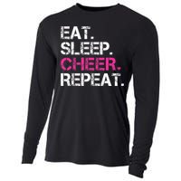 Eat Sleep Cheer Repeat Cheerleading Cheerleader Gifts Cooling Performance Long Sleeve Crew