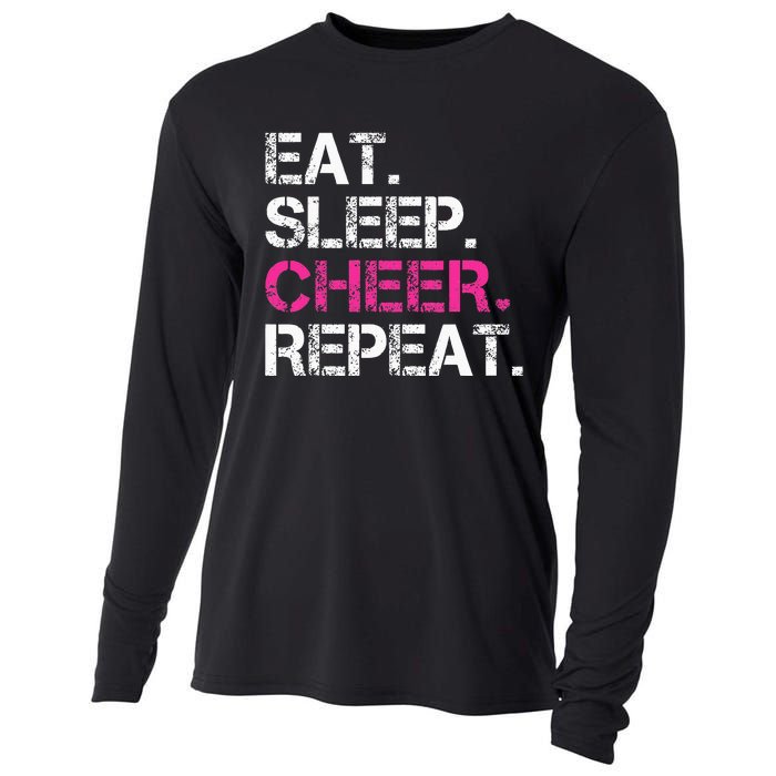 Eat Sleep Cheer Repeat Cheerleading Cheerleader Gifts Cooling Performance Long Sleeve Crew