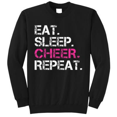 Eat Sleep Cheer Repeat Cheerleading Cheerleader Gifts Tall Sweatshirt