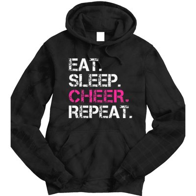 Eat Sleep Cheer Repeat Cheerleading Cheerleader Gifts Tie Dye Hoodie