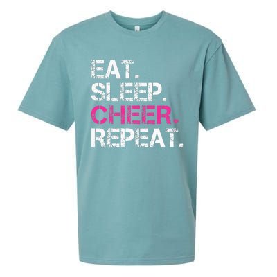 Eat Sleep Cheer Repeat Cheerleading Cheerleader Gifts Sueded Cloud Jersey T-Shirt