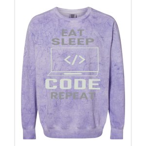 Eat Sleep Code Repeat Programmer Software Developer Coder Gift Colorblast Crewneck Sweatshirt