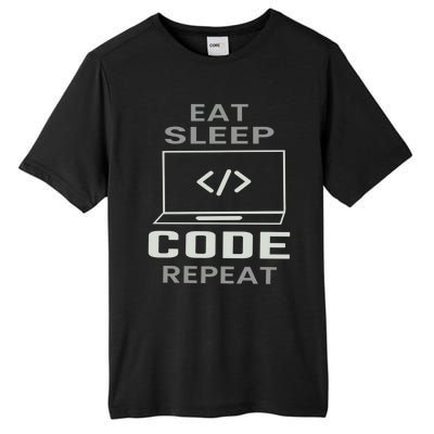 Eat Sleep Code Repeat Programmer Software Developer Coder Gift Tall Fusion ChromaSoft Performance T-Shirt