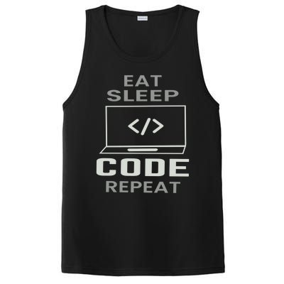 Eat Sleep Code Repeat Programmer Software Developer Coder Gift PosiCharge Competitor Tank