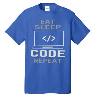 Eat Sleep Code Repeat Programmer Software Developer Coder Gift Tall T-Shirt