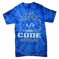 Eat Sleep Code Repeat Programmer Software Developer Coder Gift Tie-Dye T-Shirt