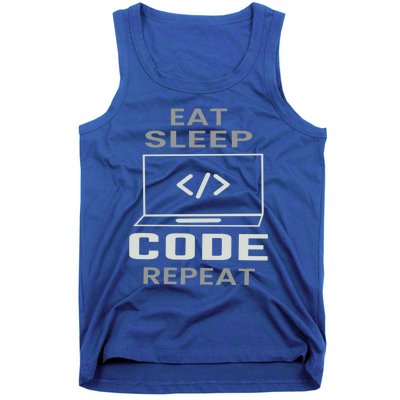 Eat Sleep Code Repeat Programmer Software Developer Coder Gift Tank Top