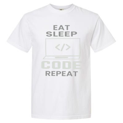 Eat Sleep Code Repeat Programmer Software Developer Coder Gift Garment-Dyed Heavyweight T-Shirt