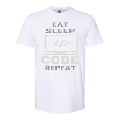 Eat Sleep Code Repeat Programmer Software Developer Coder Gift Softstyle CVC T-Shirt