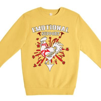 Emotional Support Chicken Emotional Support Cock Premium Crewneck Sweatshirt