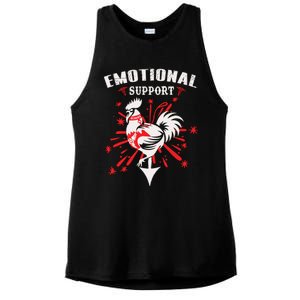 Emotional Support Chicken Emotional Support Cock Ladies PosiCharge Tri-Blend Wicking Tank