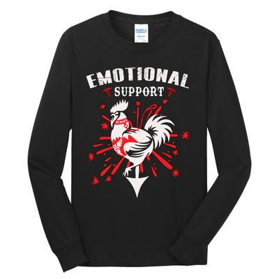 Emotional Support Chicken Emotional Support Cock Tall Long Sleeve T-Shirt