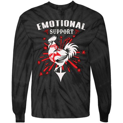 Emotional Support Chicken Emotional Support Cock Tie-Dye Long Sleeve Shirt