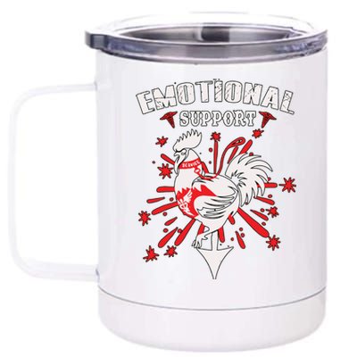 Emotional Support Chicken Emotional Support Cock 12 oz Stainless Steel Tumbler Cup