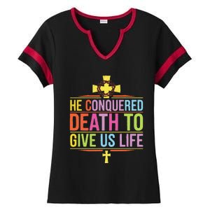 Easter Sunday Christian Believer Religious Jesus Christ Ladies Halftime Notch Neck Tee