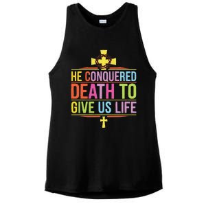 Easter Sunday Christian Believer Religious Jesus Christ Ladies PosiCharge Tri-Blend Wicking Tank