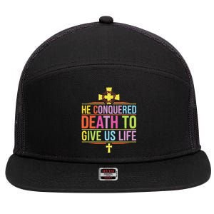 Easter Sunday Christian Believer Religious Jesus Christ 7 Panel Mesh Trucker Snapback Hat