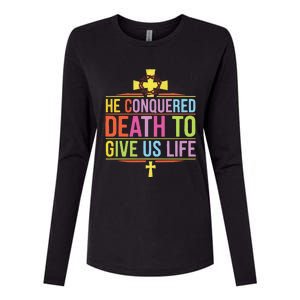 Easter Sunday Christian Believer Religious Jesus Christ Womens Cotton Relaxed Long Sleeve T-Shirt