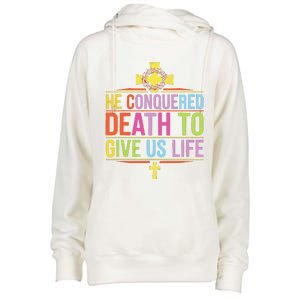 Easter Sunday Christian Believer Religious Jesus Christ Womens Funnel Neck Pullover Hood