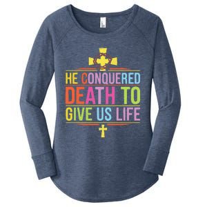 Easter Sunday Christian Believer Religious Jesus Christ Women's Perfect Tri Tunic Long Sleeve Shirt