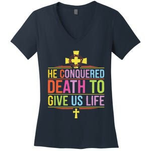 Easter Sunday Christian Believer Religious Jesus Christ Women's V-Neck T-Shirt