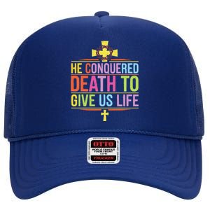 Easter Sunday Christian Believer Religious Jesus Christ High Crown Mesh Back Trucker Hat