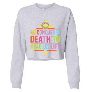 Easter Sunday Christian Believer Religious Jesus Christ Cropped Pullover Crew