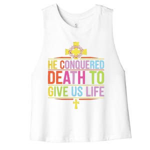 Easter Sunday Christian Believer Religious Jesus Christ Women's Racerback Cropped Tank