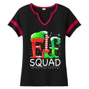 Elf Squad Christmas Family Matching Pajamas Elf Ladies Halftime Notch Neck Tee