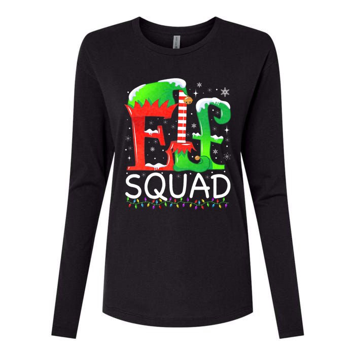 Elf Squad Christmas Family Matching Pajamas Elf Womens Cotton Relaxed Long Sleeve T-Shirt